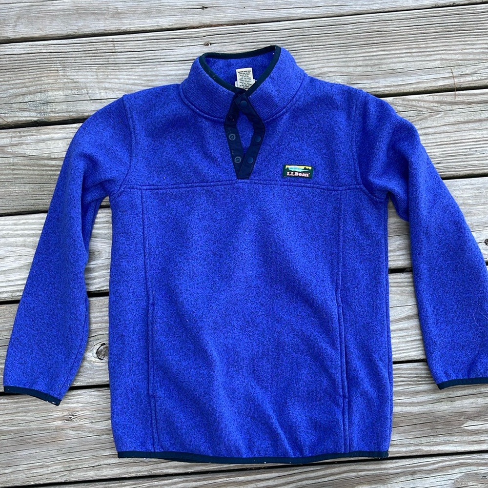 LLbean girls fleece 1/4 sweater